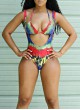 Women's Two Piece Swimsuit with Tropical Print